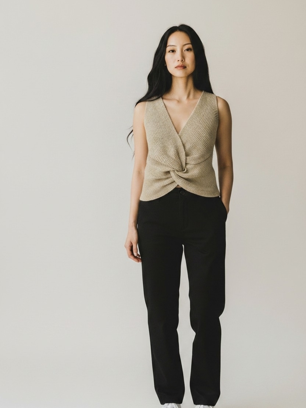 Twist Front Knit Top - Picture 1 of 4
